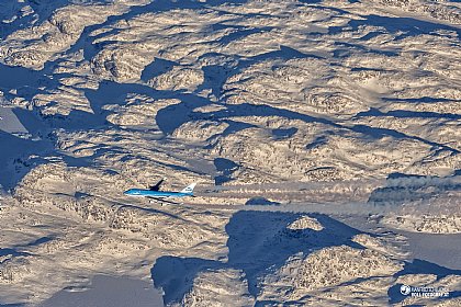 Flugzeug über Grönland